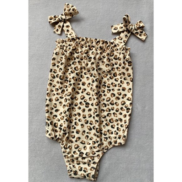 Mud Pie Girl's Leopard Swimsuit and pink Tutu Set 3t 5t nwot - Picture 2 of 2